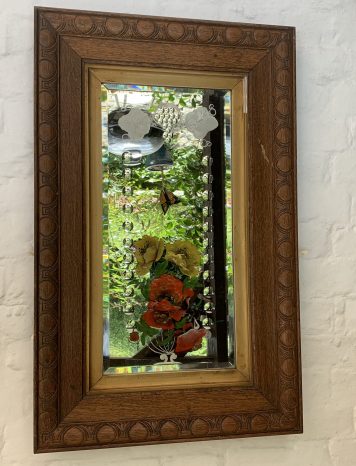 A Lovely Oak Framed Victorian Bevelled Edged Mirror