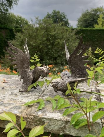 A Vintage Pair of Silver Plated French Fighting Cockerels