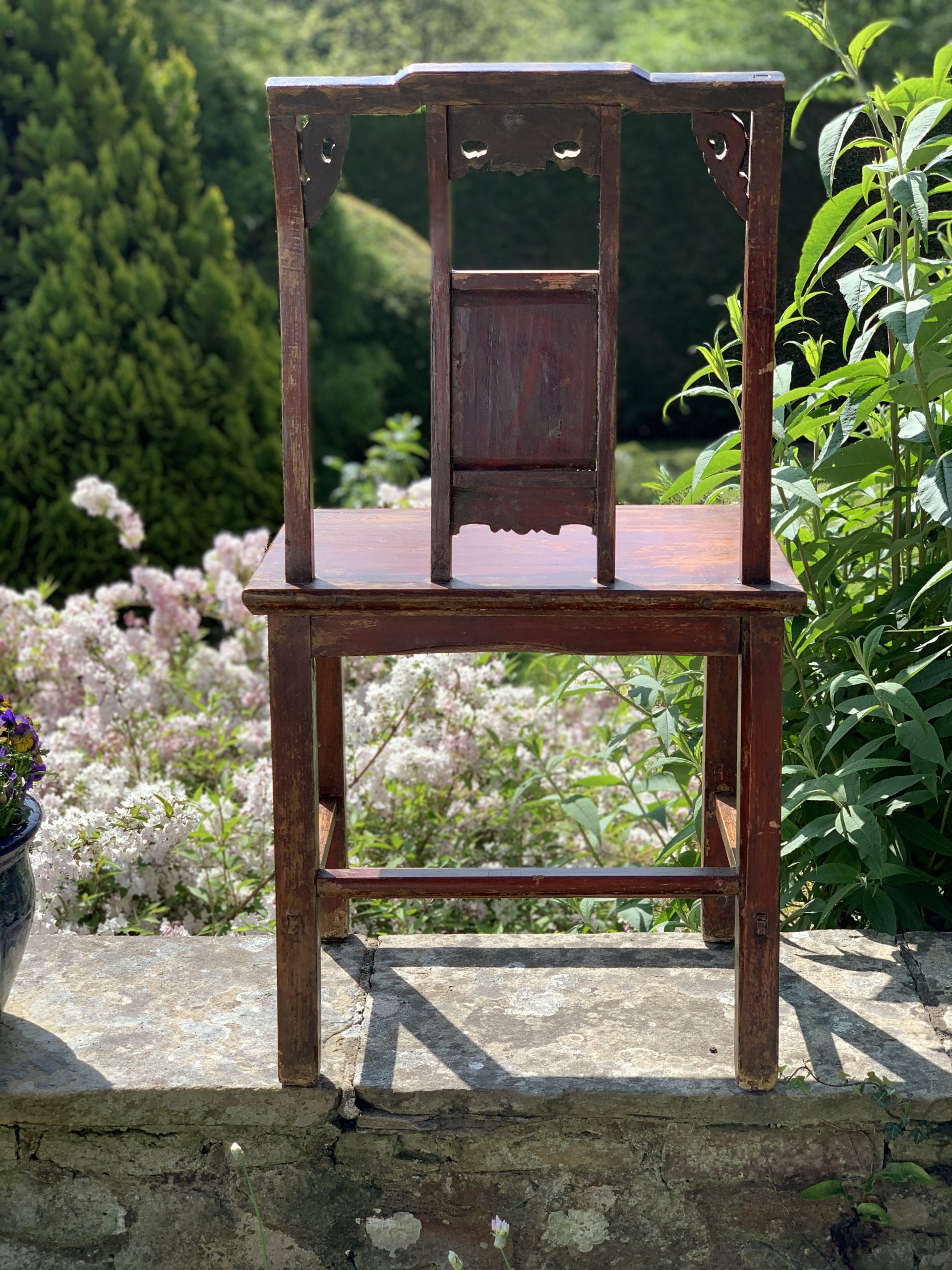 A Decorative, Signed and Carved Chinese Red Stained Chair - Image 8