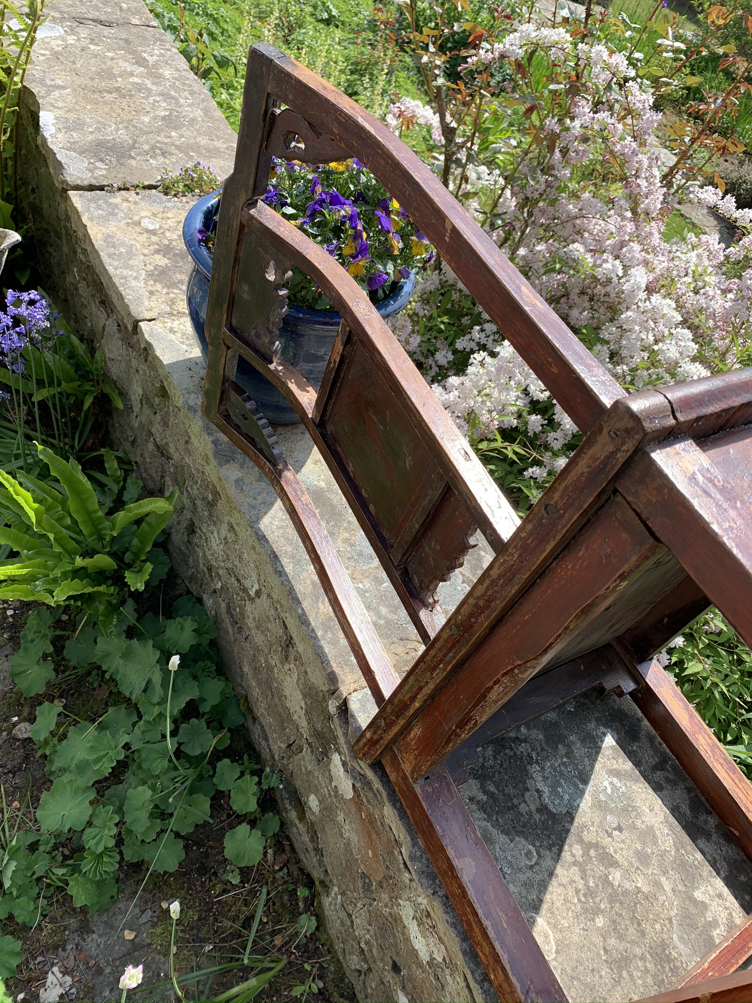 A Decorative, Signed and Carved Chinese Red Stained Chair - Image 6