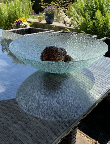 Large mid-century Pavel Panek Bubble Glass Bowl