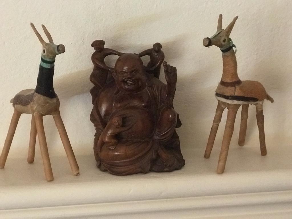 A Chinese Happy Laughing Buddha Wood Carving - Image 3