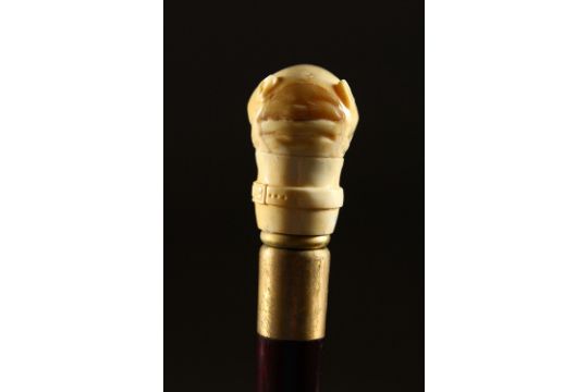A Bone Handle Walking Stick, carved in the style of a Dogs Head - Image 4