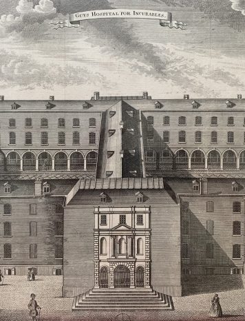 A Framed Engraved Print of Guy’s Hospital For Incurables