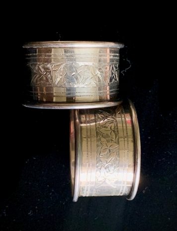 Good Pair of Antique Silver Napkin Rings, Birmingham 1905