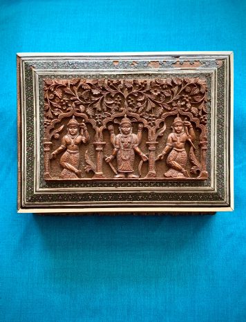Anglo Indian Finely Carved Sandalwood & Sedeli Mosaic Box