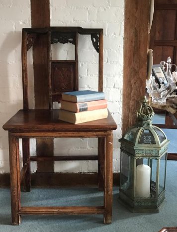 A Decorative, Signed and Carved Chinese Red Stained Chair