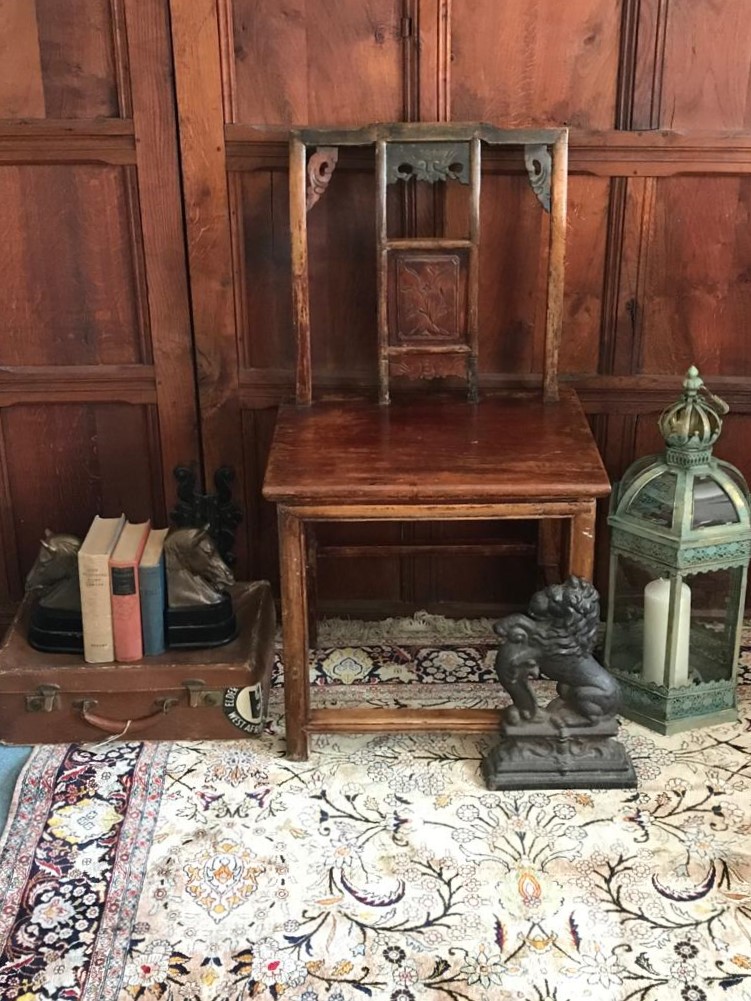 A Decorative, Signed and Carved Chinese Red Stained Chair - Image 2