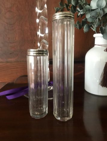 Antique Glass Hunting Saddle Flasks