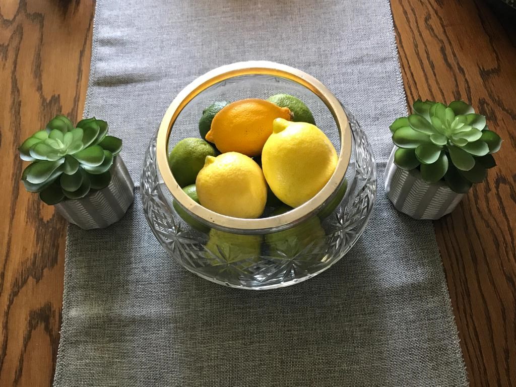Attractive Vintage Cut Glass Fruit Bowl with Silver Rim, Birmingham 1945 - Image 3
