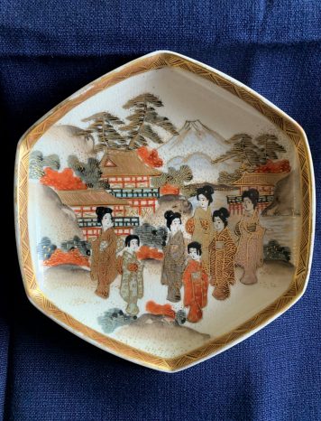 A Meiji Period Japanese Enamel Decorated & Gilded Satsuma Plate