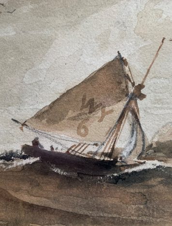 A Picture of A Sailing Boat on a Choppy Sea By Edwin Ellis