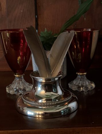 Antique Victorian Silver Inkwell by Joseph Braham 1901