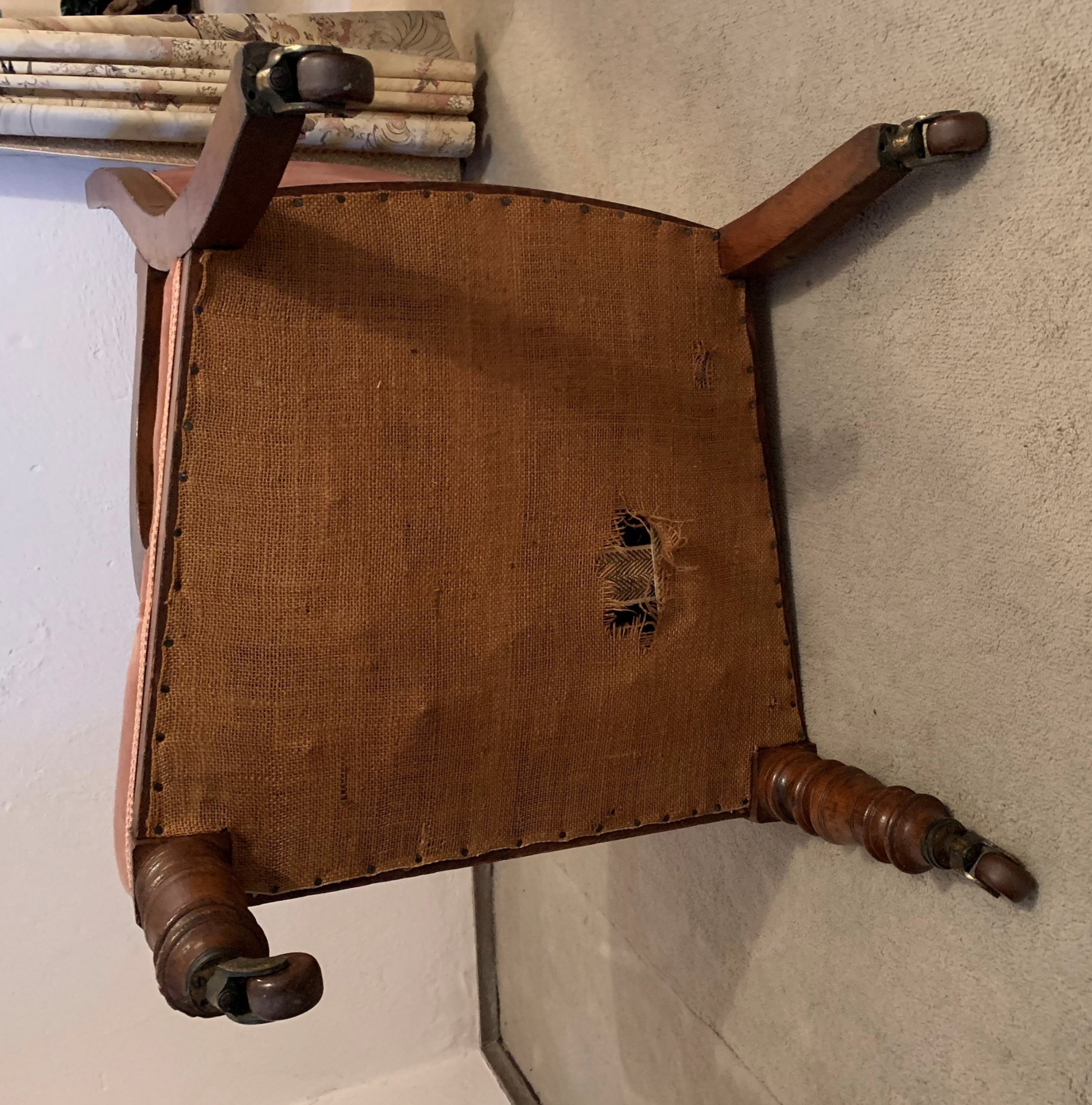 A Charming Victorian Oak Framed and Upholstered Arm Chair - Image 7