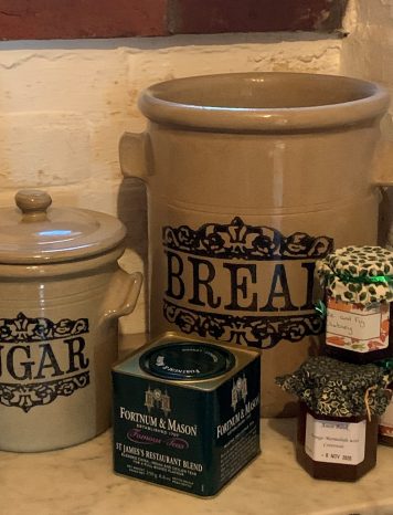 A Large Vintage Farmhouse Stoneware Bread Bin