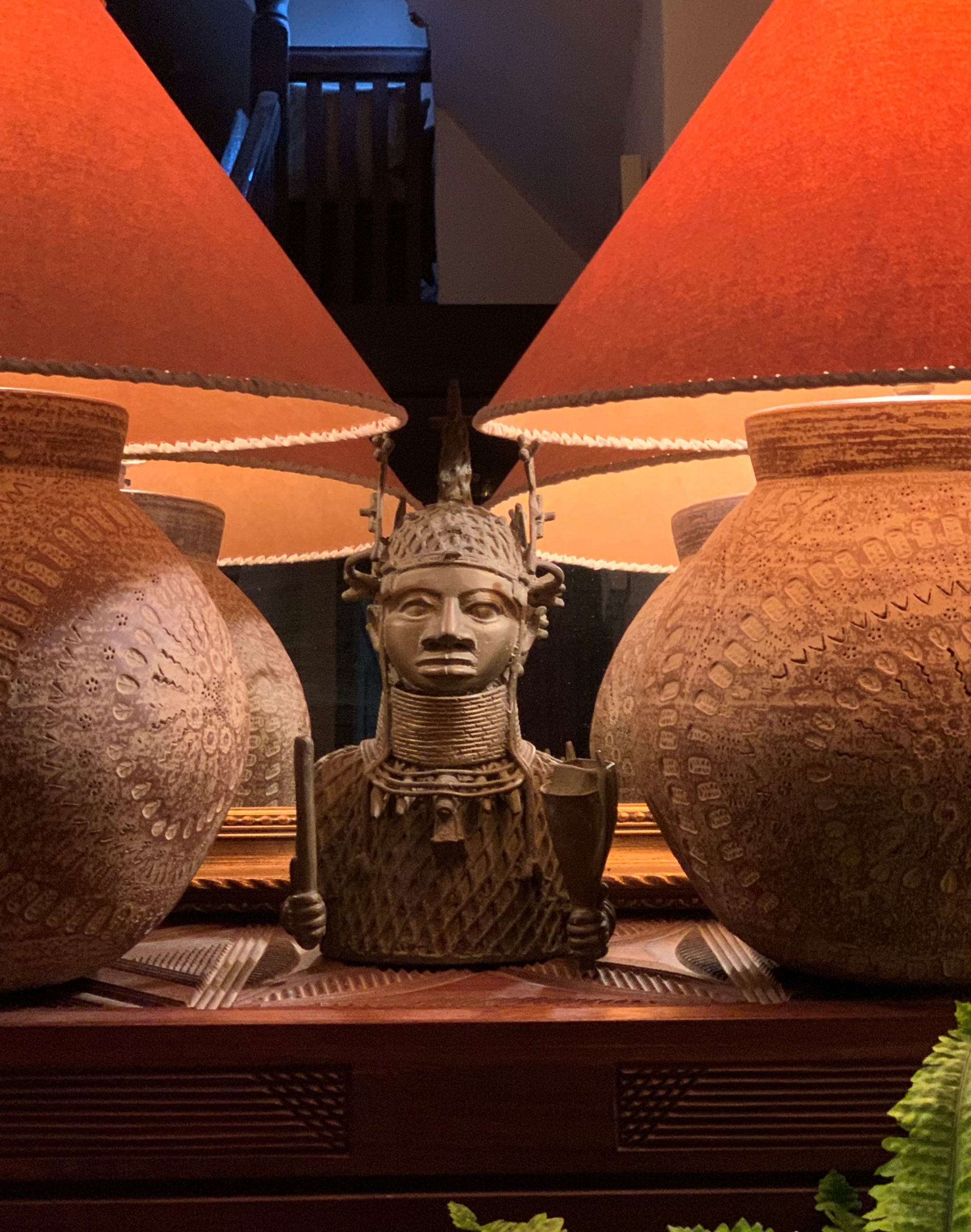 A handsome pair of rustic Earthenware Lamps - Image 4