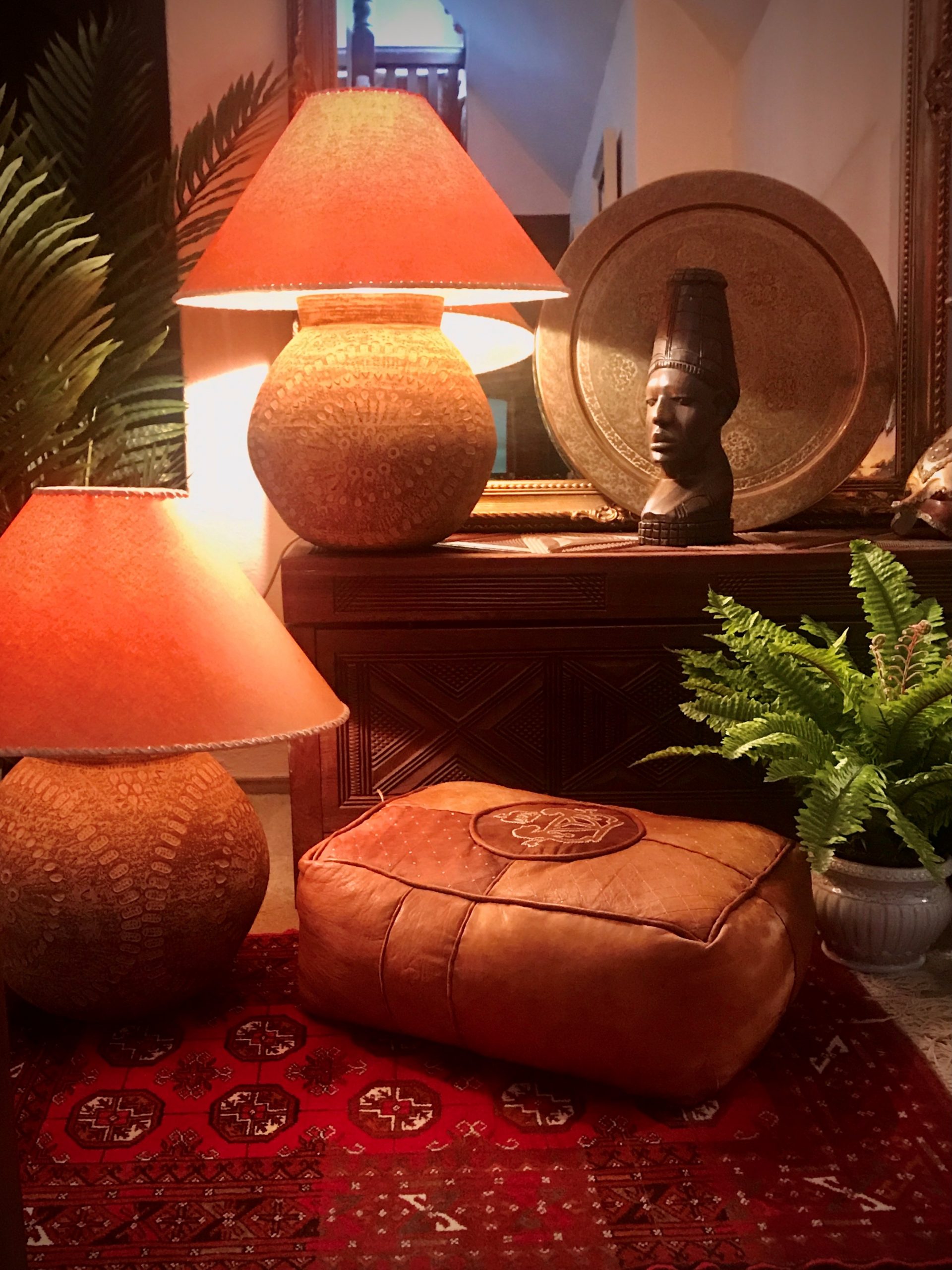 A handsome pair of rustic Earthenware Lamps - Image 3