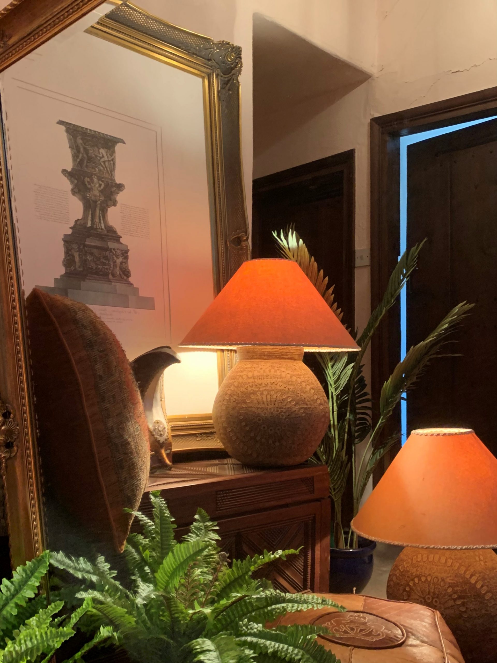 A handsome pair of rustic Earthenware Lamps - Image 5