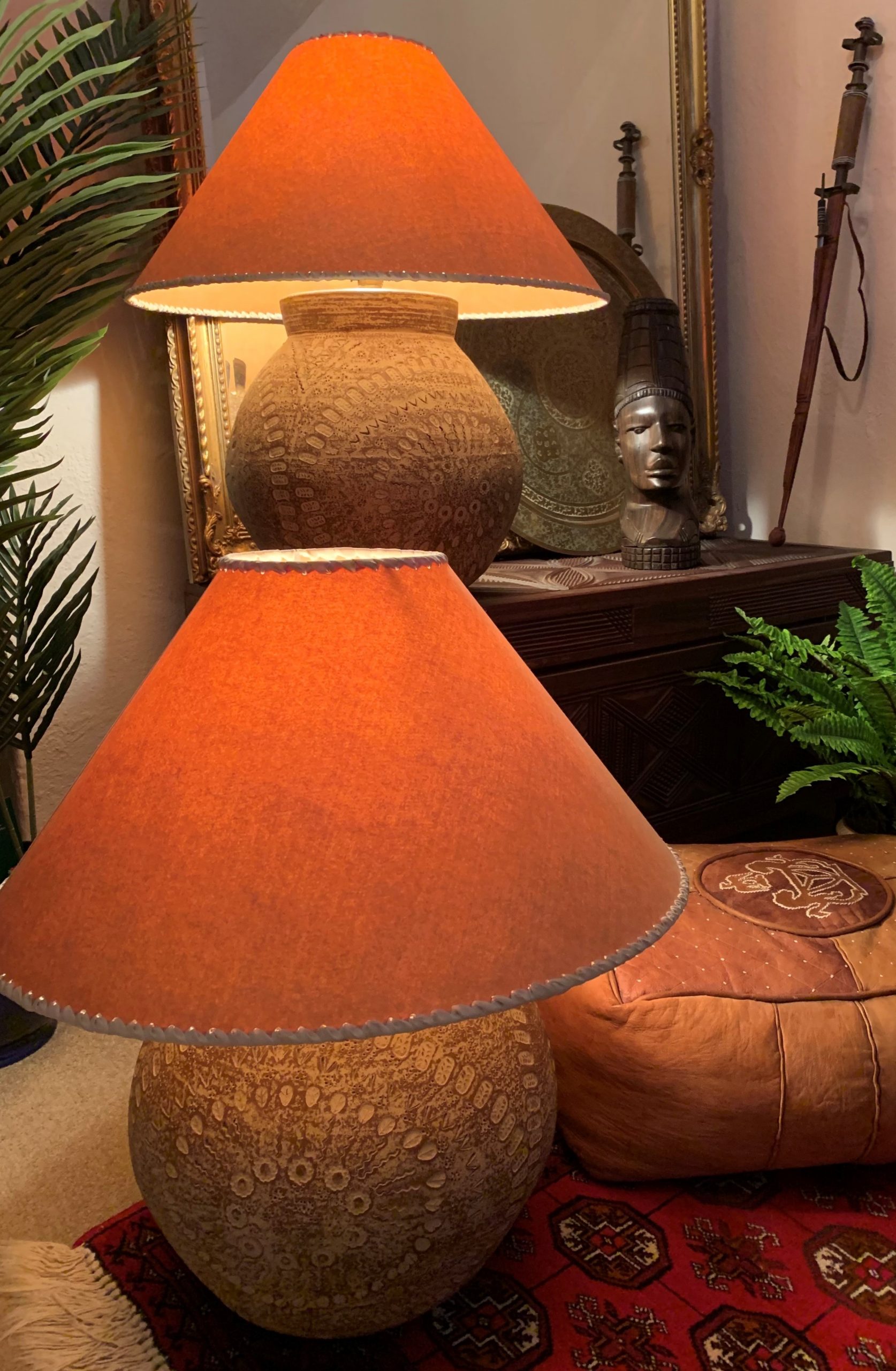 A handsome pair of rustic Earthenware Lamps - Image 8
