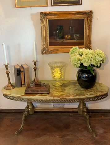 Onyx and Brass Coffee Table