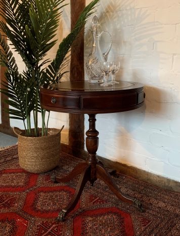 Georgian Style Mahogany Circular Drum Table