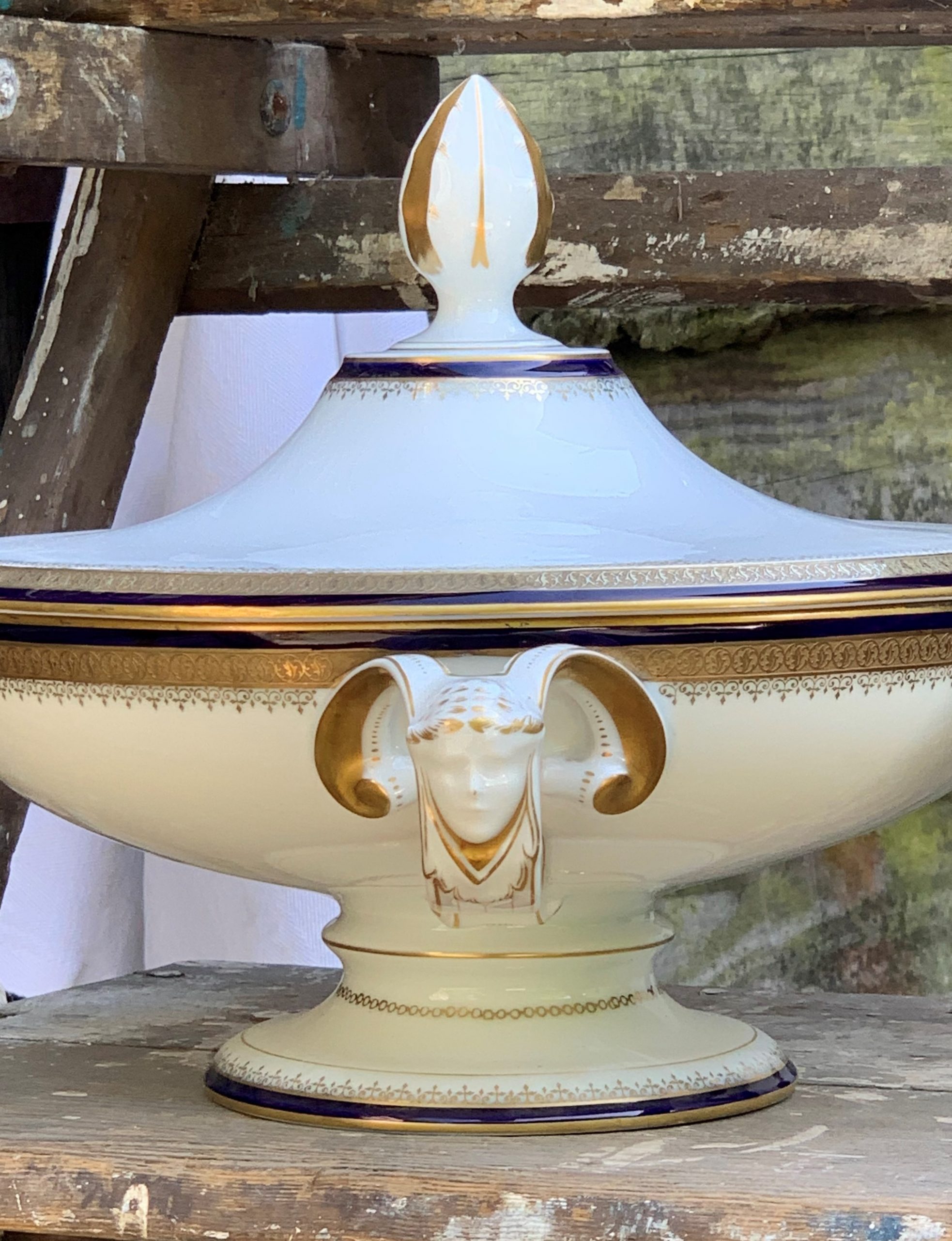 Rosenthal Porcelain Tureen Serving Dishes in Cobalt and Gold - SOLD! - Image 2