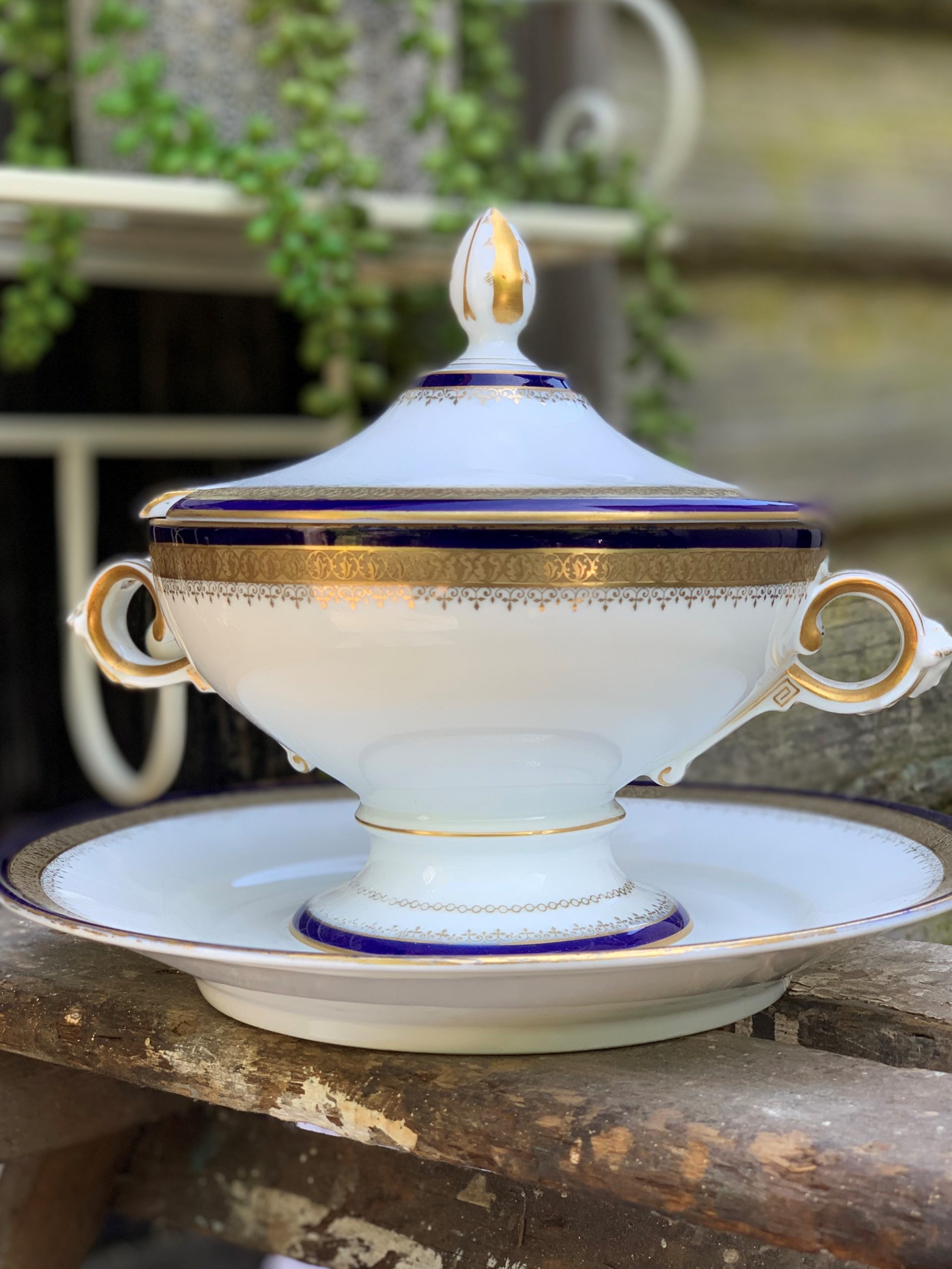 Rosenthal Porcelain Tureen Serving Dishes in Cobalt and Gold - SOLD! - Image 3